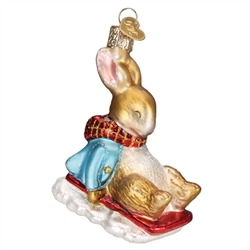 Peter Rabbit On Sled Ornament