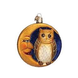 Owl In Moon Ornament