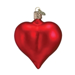 Large Matte Red Heart Ornament