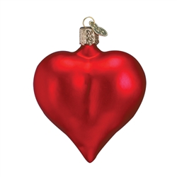 Large Matte Red Heart Ornament