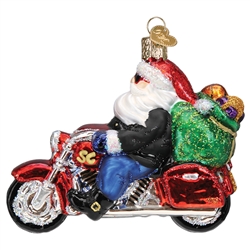 Biker Santa Ornament