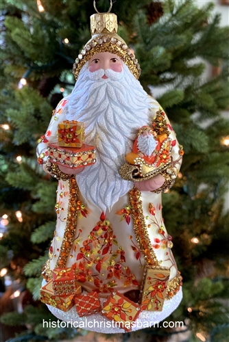 PATRICIA BREEN - Father Christmas, Gold, Historical popular Christmas Barn Ornament